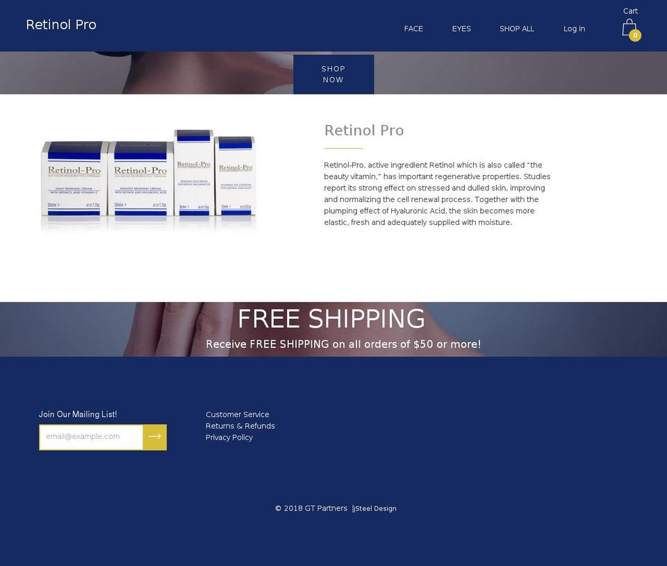 retinol-pro.com — Shopify storefront screenshot