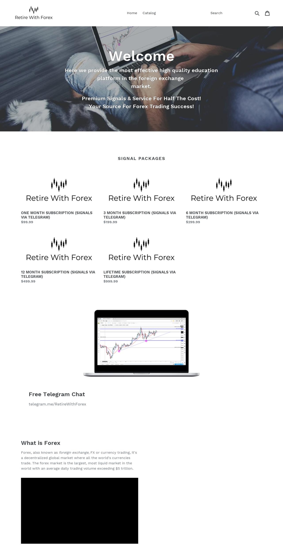 retirewithforex.com — Shopify storefront screenshot