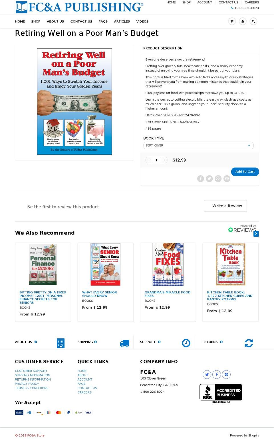 retiringwellonapoormansbudget.com — Shopify storefront screenshot