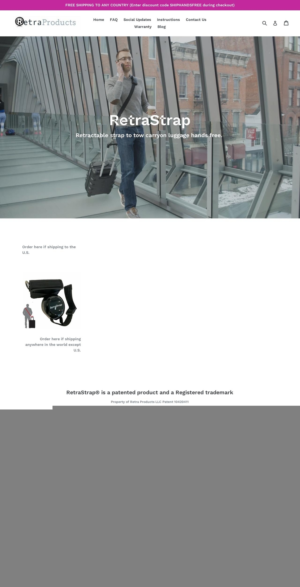 retrastrap.myshopify.com shopify website screenshot