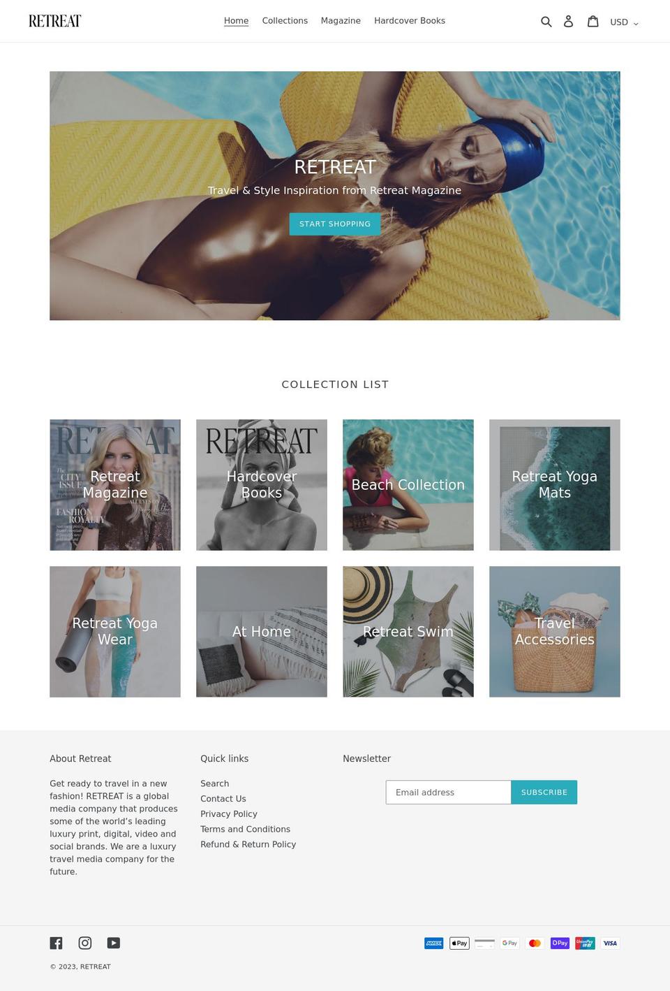 retreatshops.com shopify website screenshot