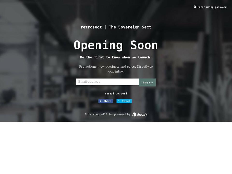 retro-sect.com shopify website screenshot