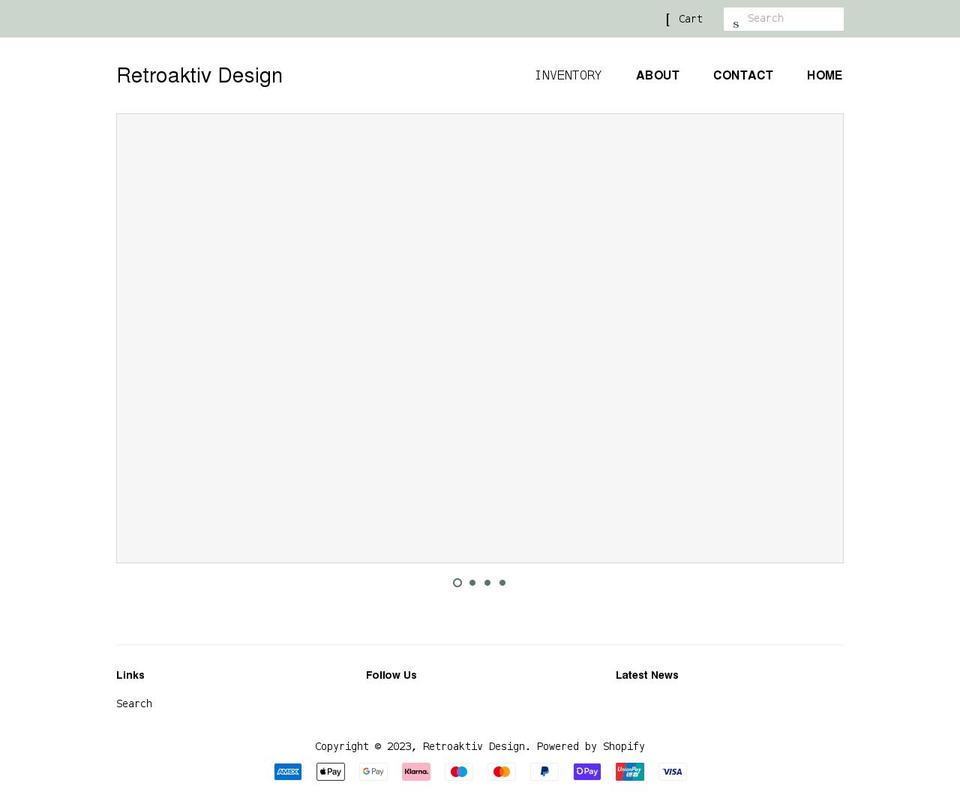 retroaktivdesign.se shopify website screenshot