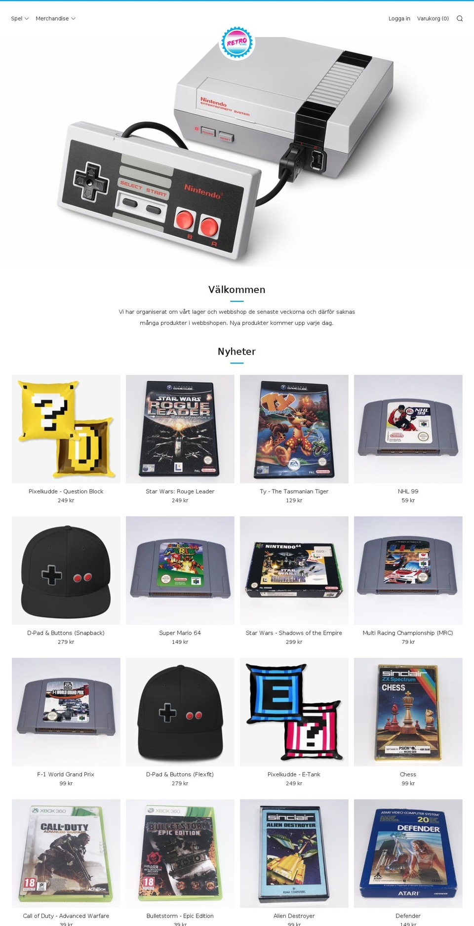 retrobitbros.se shopify website screenshot