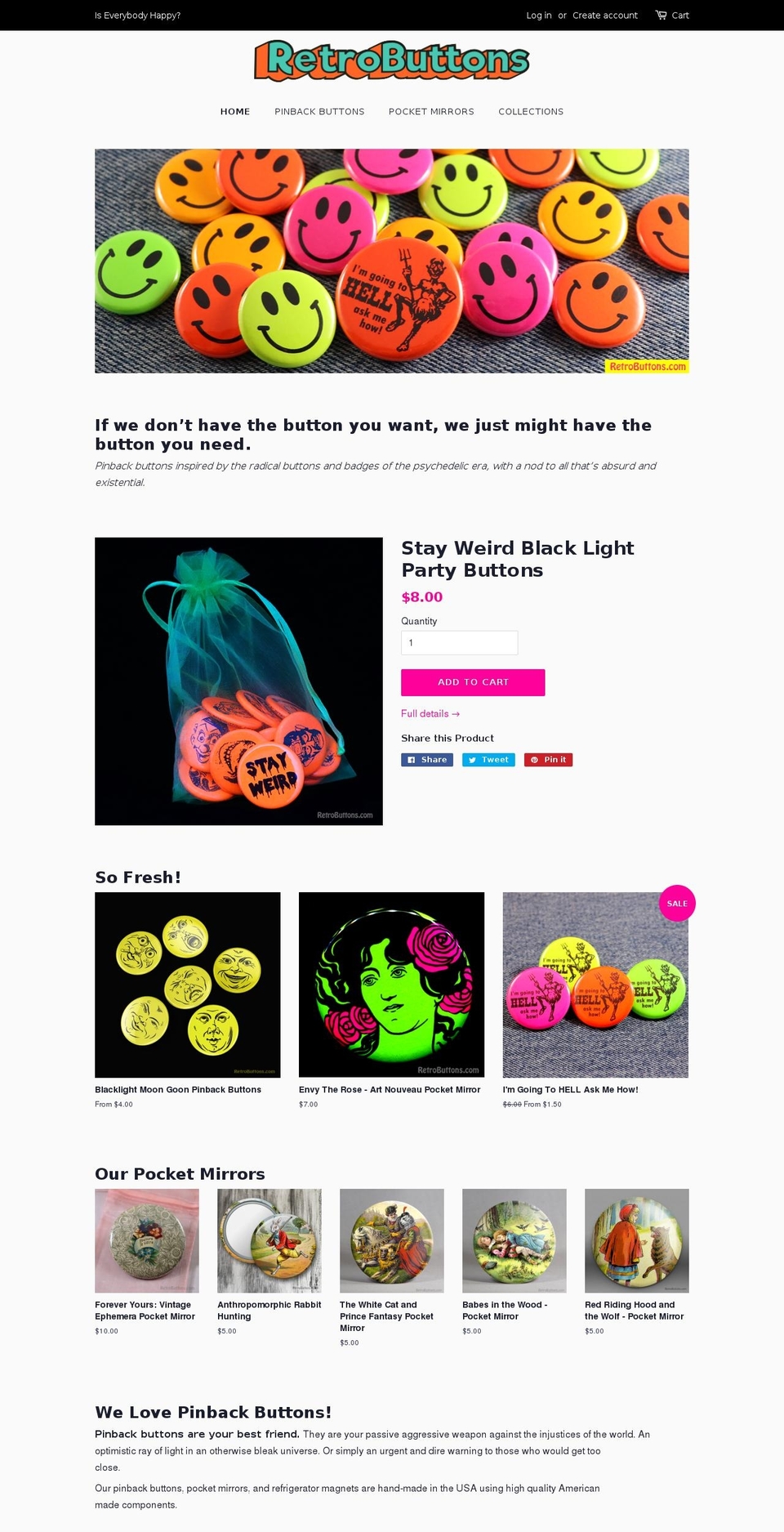 retrobuttons.com — Shopify storefront screenshot