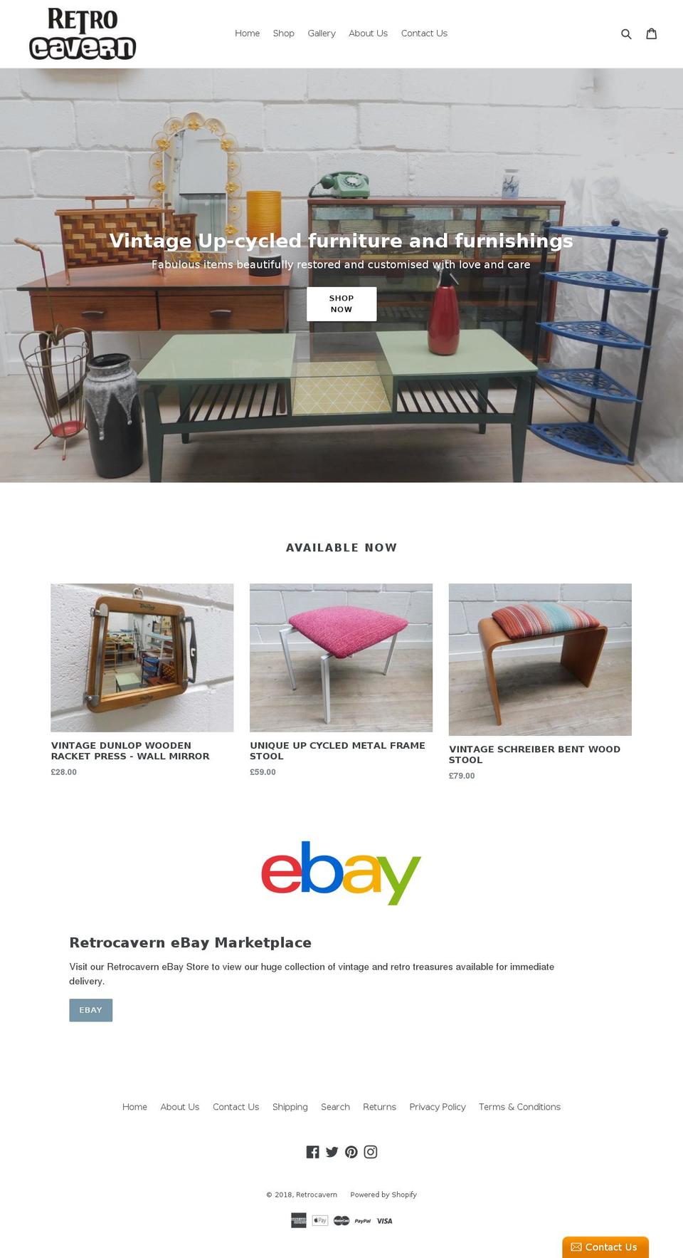 retrocavern.com — Shopify storefront screenshot