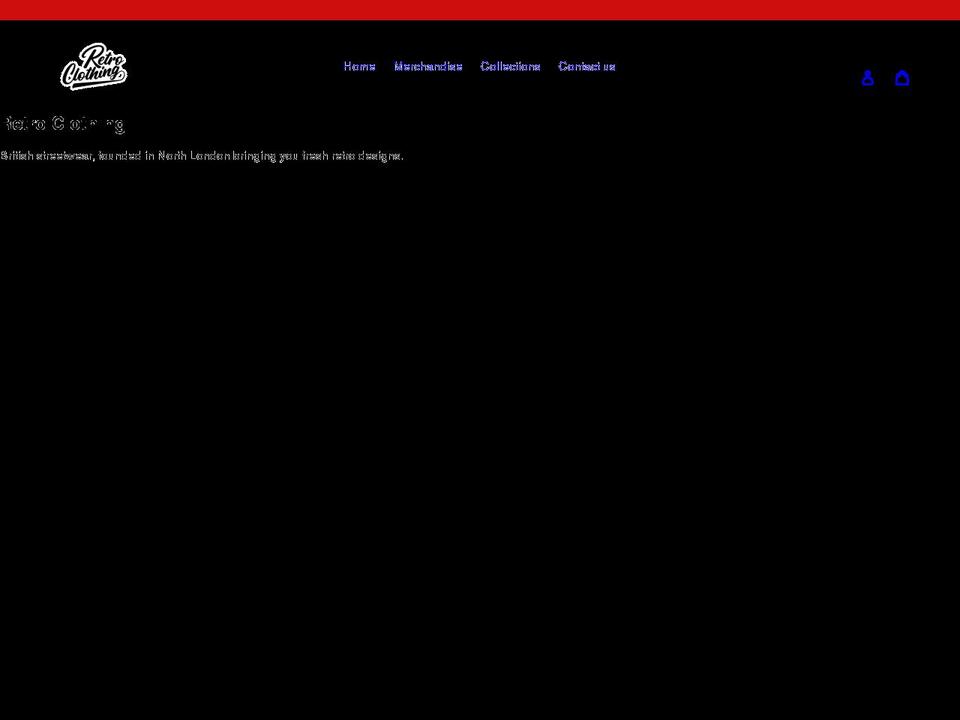 retroclothinguk.com shopify website screenshot