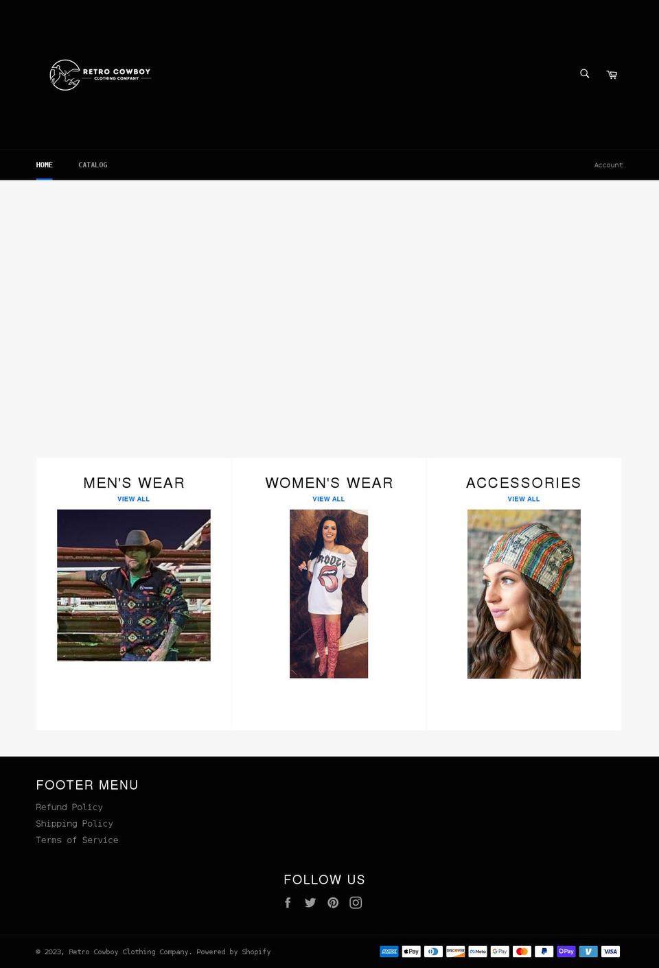retrocowboyclothing.com shopify website screenshot