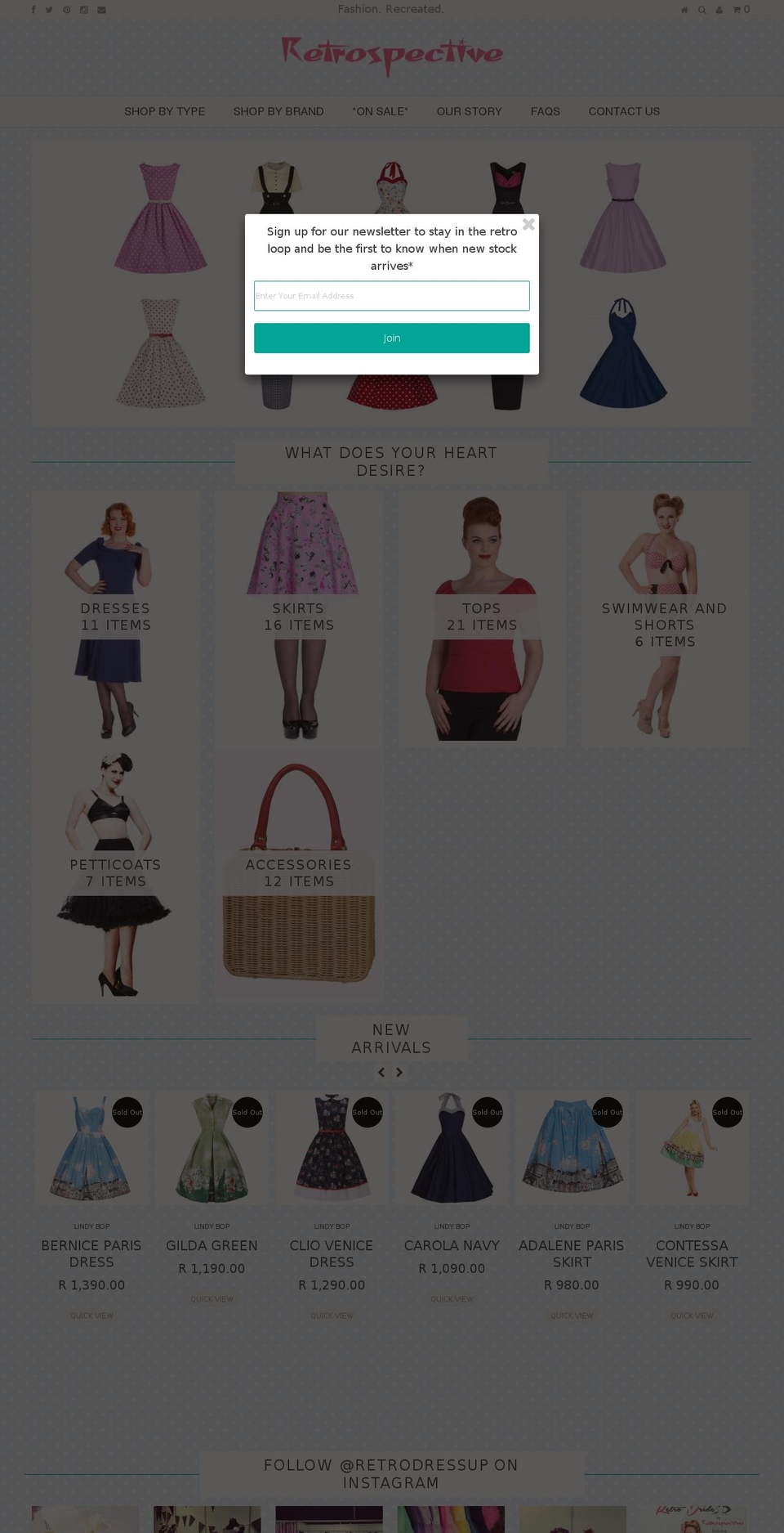 retrodressup.com shopify website screenshot