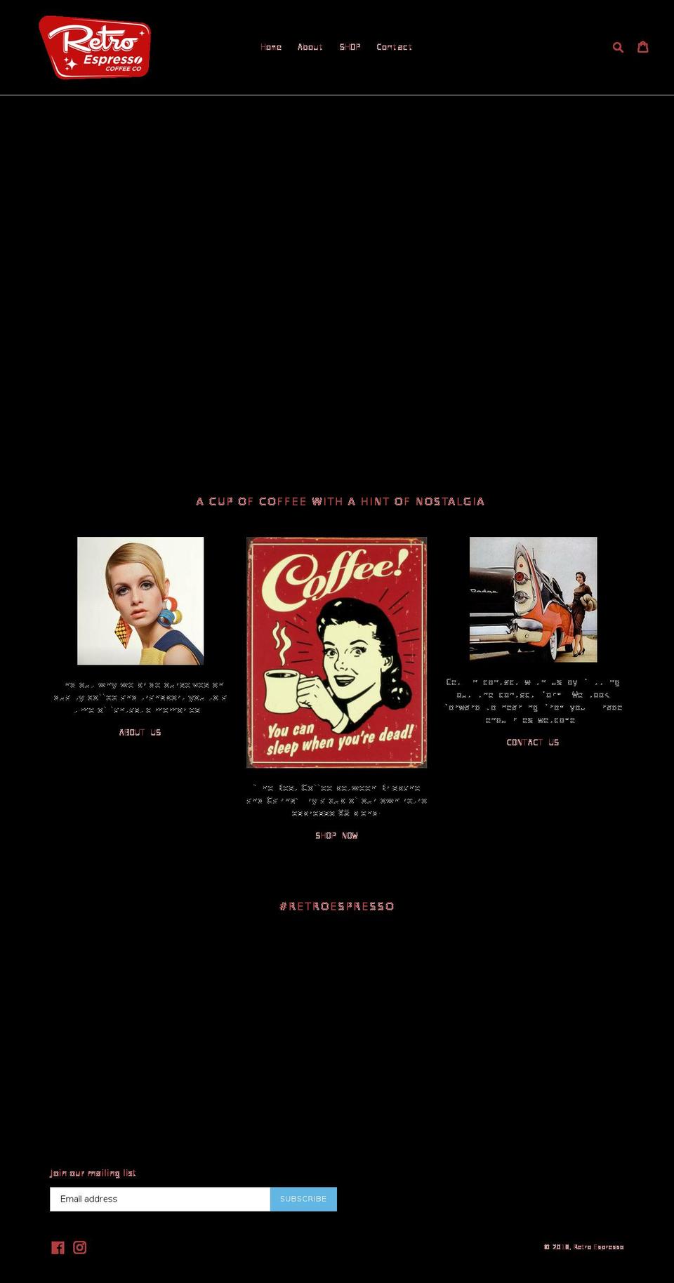 retroespressocoffeeco.com — Shopify storefront screenshot