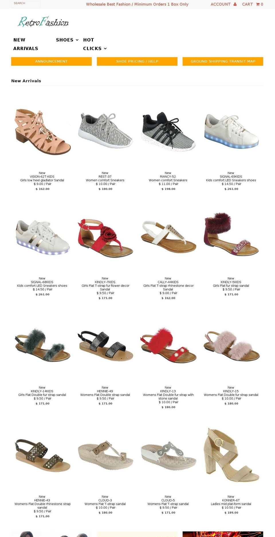 retrofashionus.com shopify website screenshot