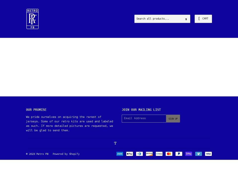 retrofb.com shopify website screenshot
