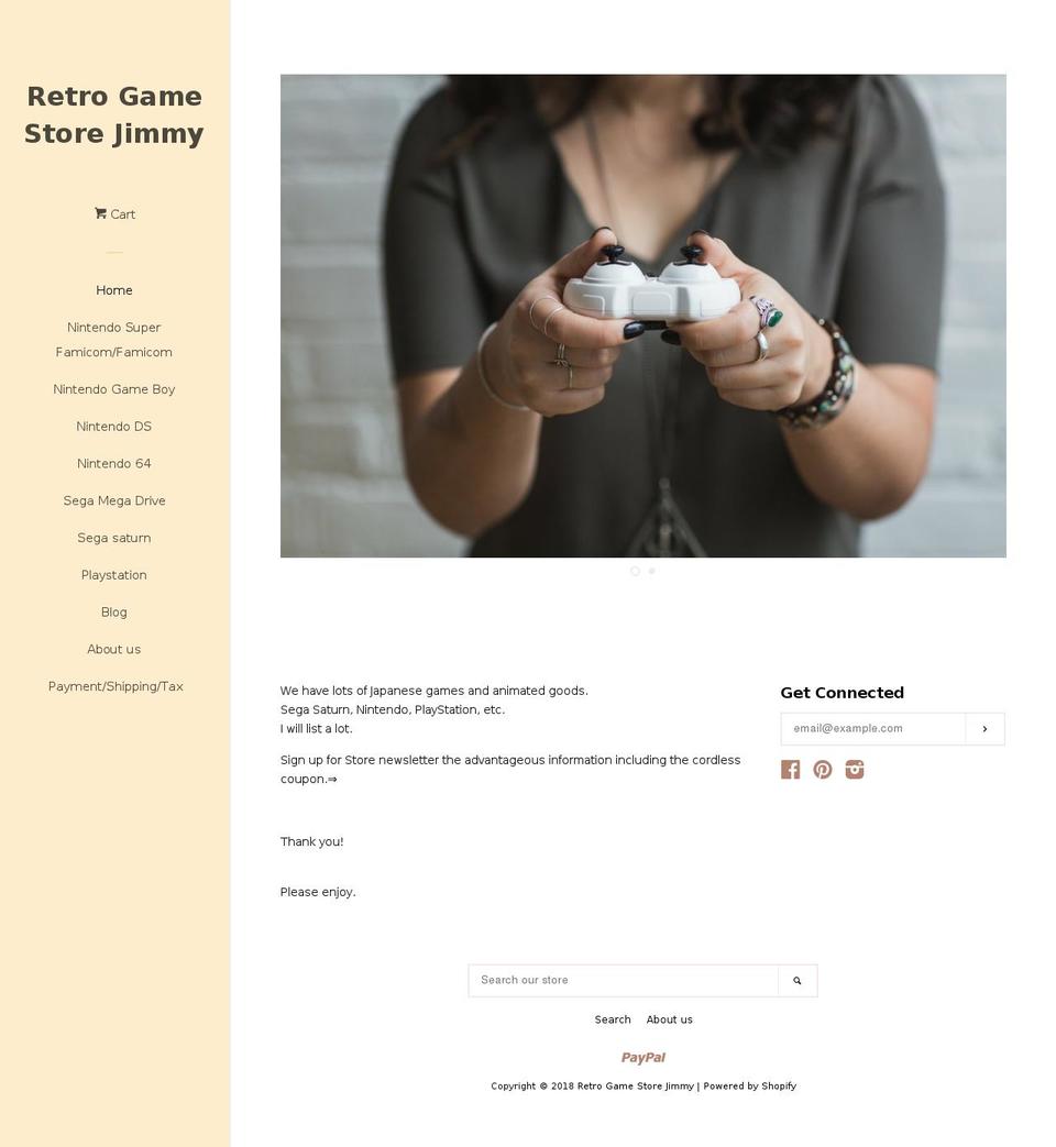 retrogamejimmy.com shopify website screenshot