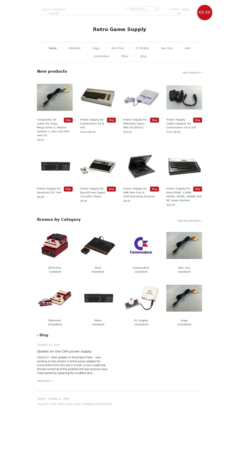 retrogamesupply.com shopify website screenshot