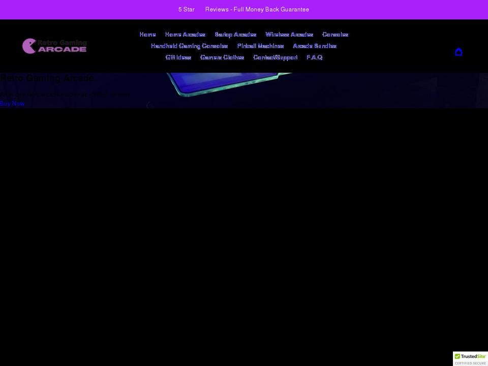 retrogamingarcade.com shopify website screenshot