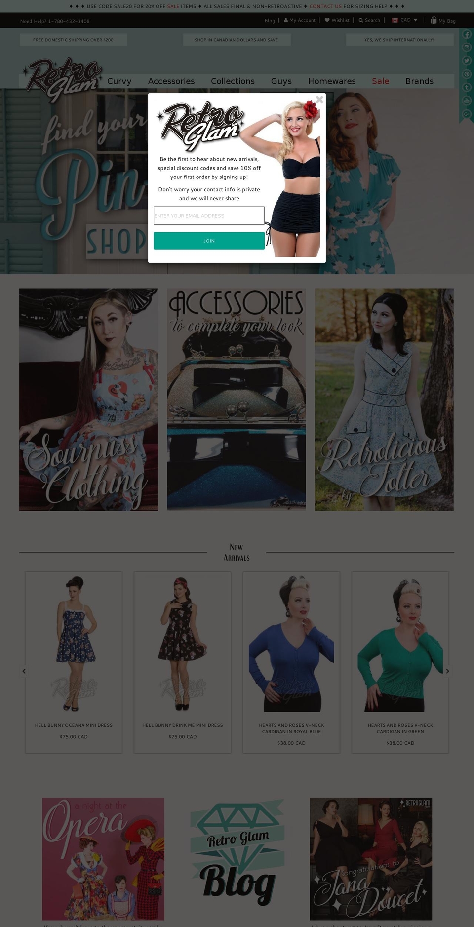 retroglam.com shopify website screenshot