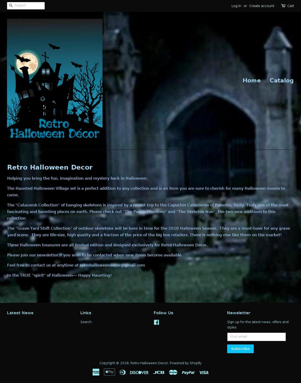 retrohalloweendecor.com shopify website screenshot