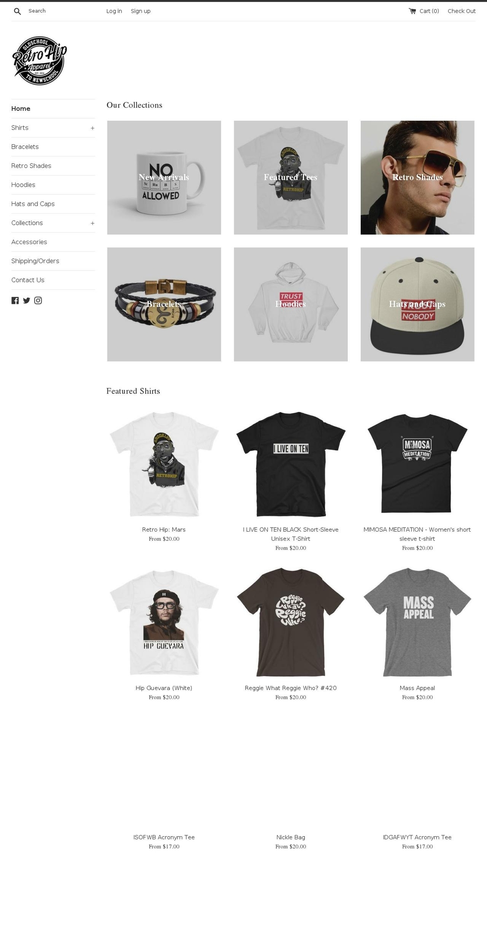 retrohipworld.com — Shopify storefront screenshot