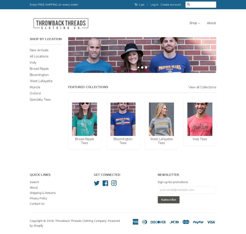 Classic - Throwback Threads Shopify theme site example retroindiana.com