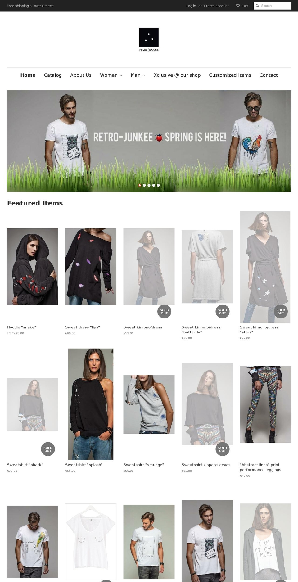 retrojunkee.com shopify website screenshot