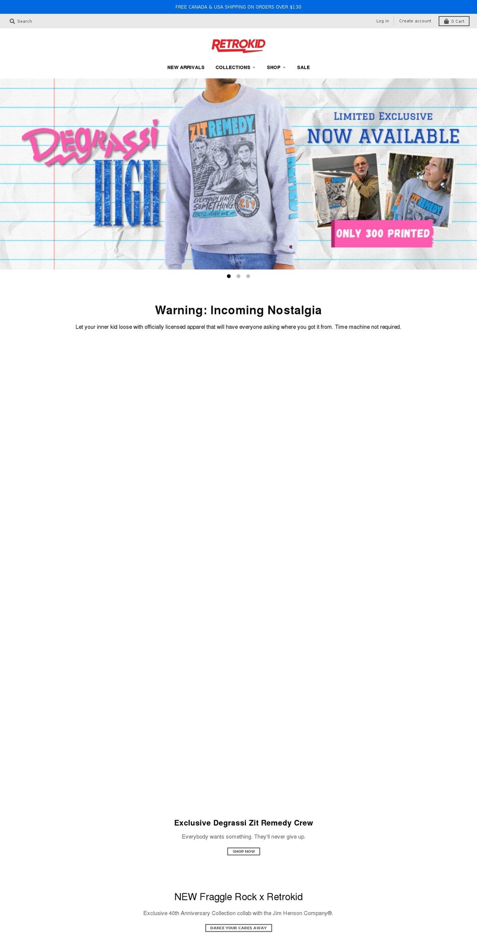 retrokid.ca shopify website screenshot