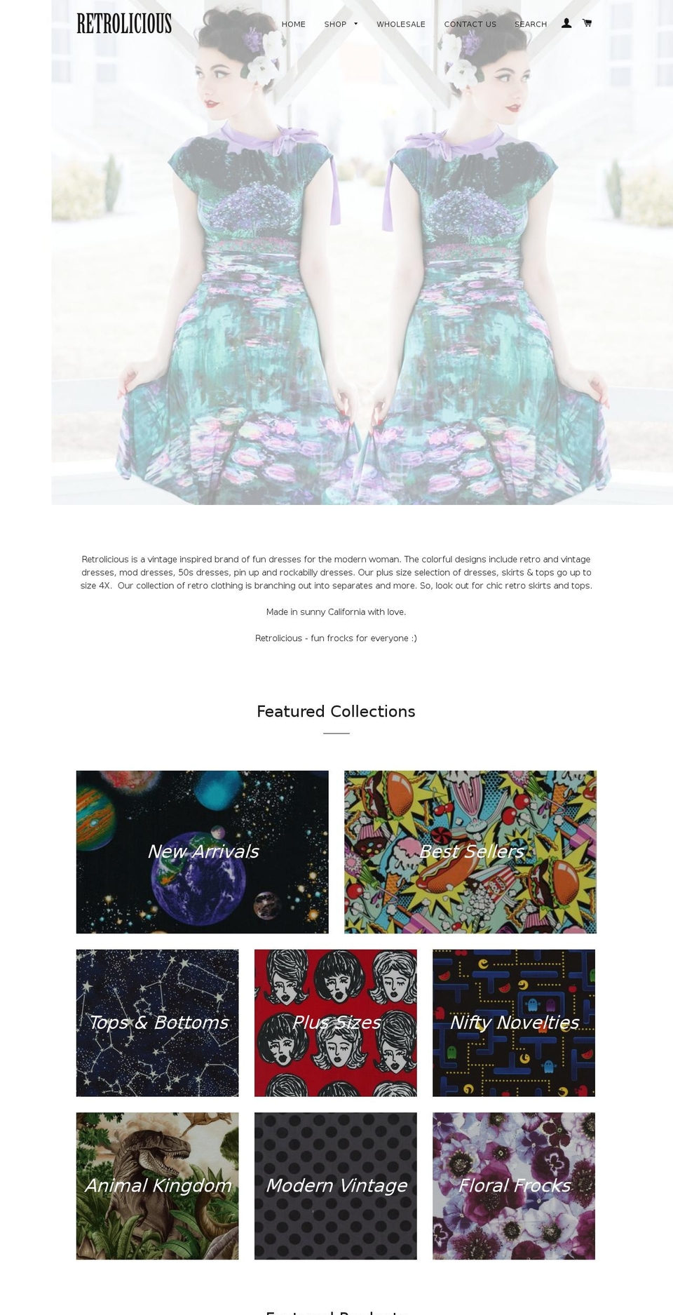 retroliciousbrand.com shopify website screenshot