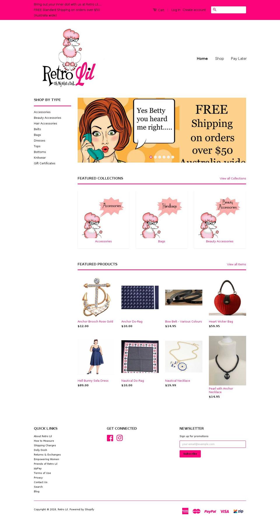 retrolil.com shopify website screenshot