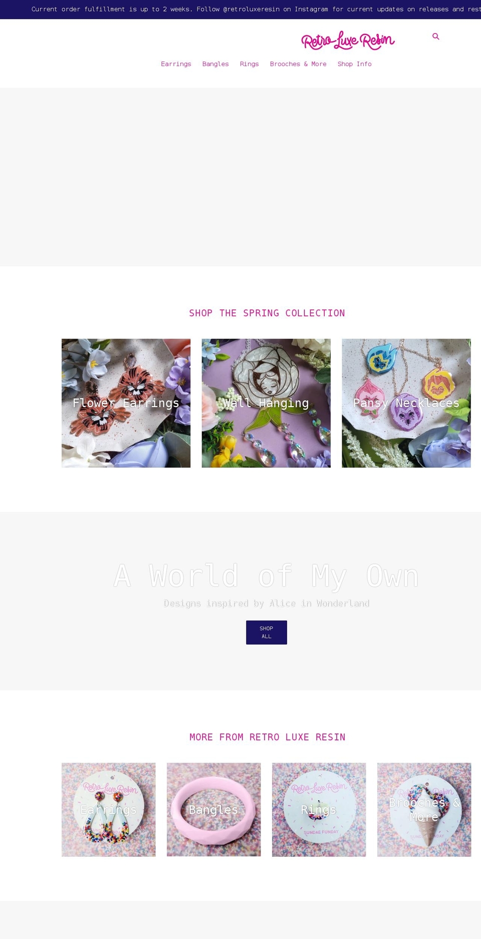 retroluxeresin.com shopify website screenshot