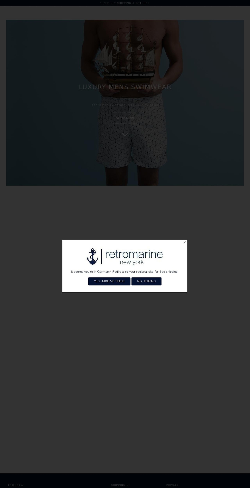 retromarine.nyc shopify website screenshot