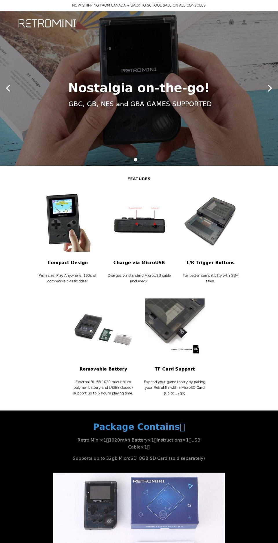 retromini.com shopify website screenshot