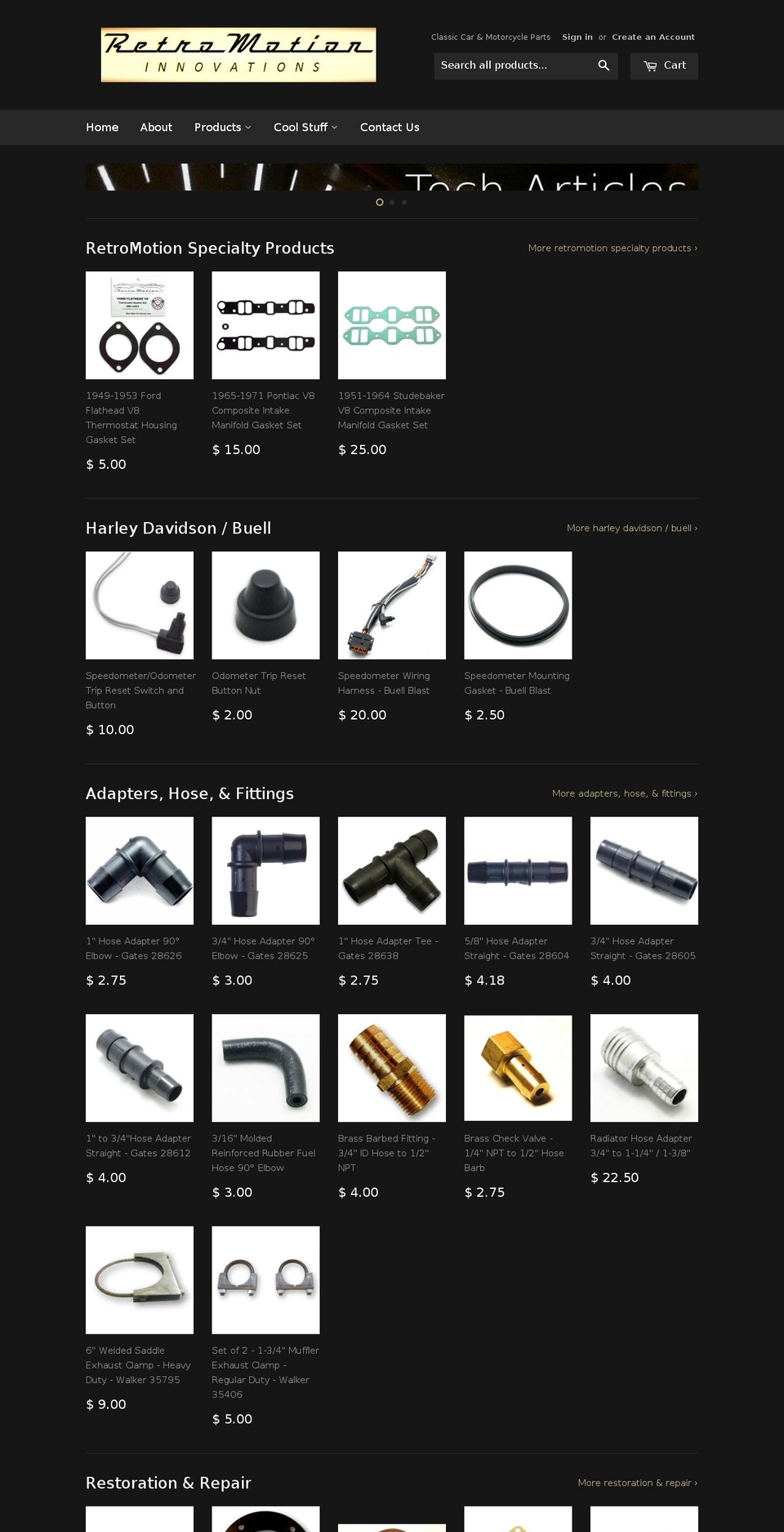 retromotioninnovations.com shopify website screenshot