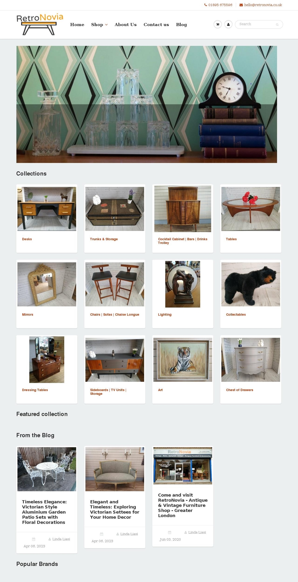 retronovia.co.uk shopify website screenshot