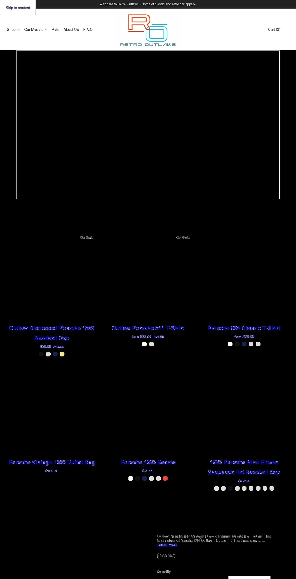 retrooutlaws.com — Shopify storefront screenshot