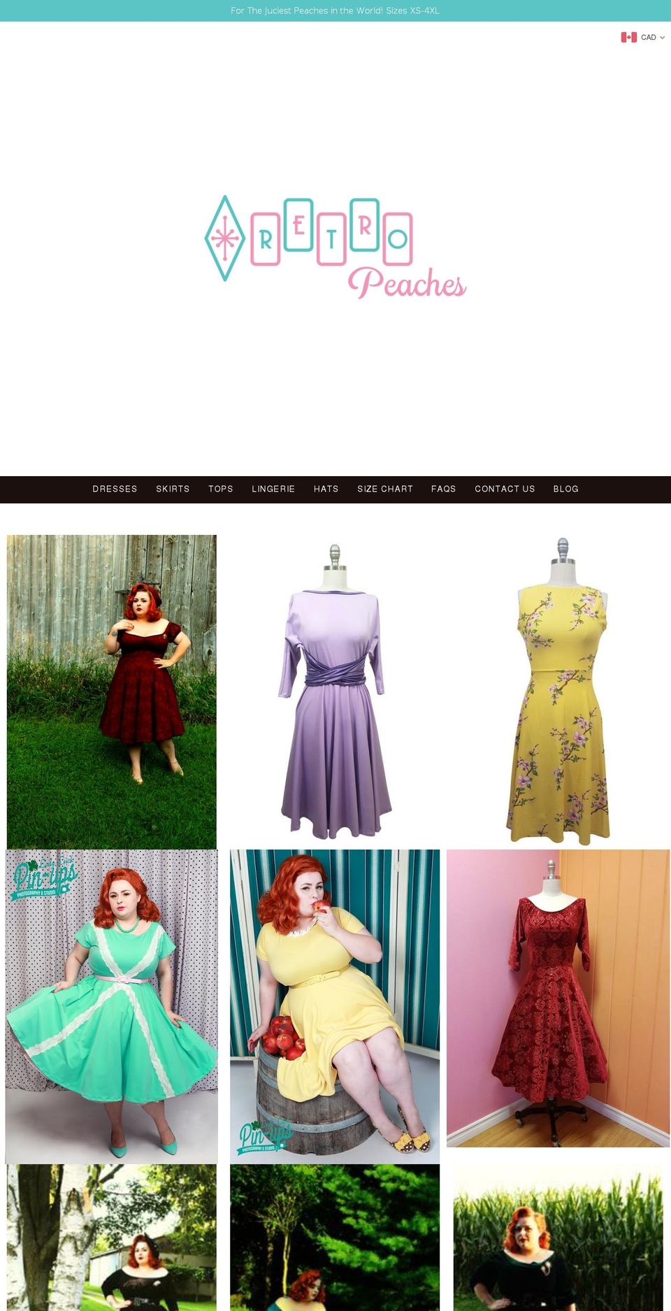 retropeaches.com shopify website screenshot