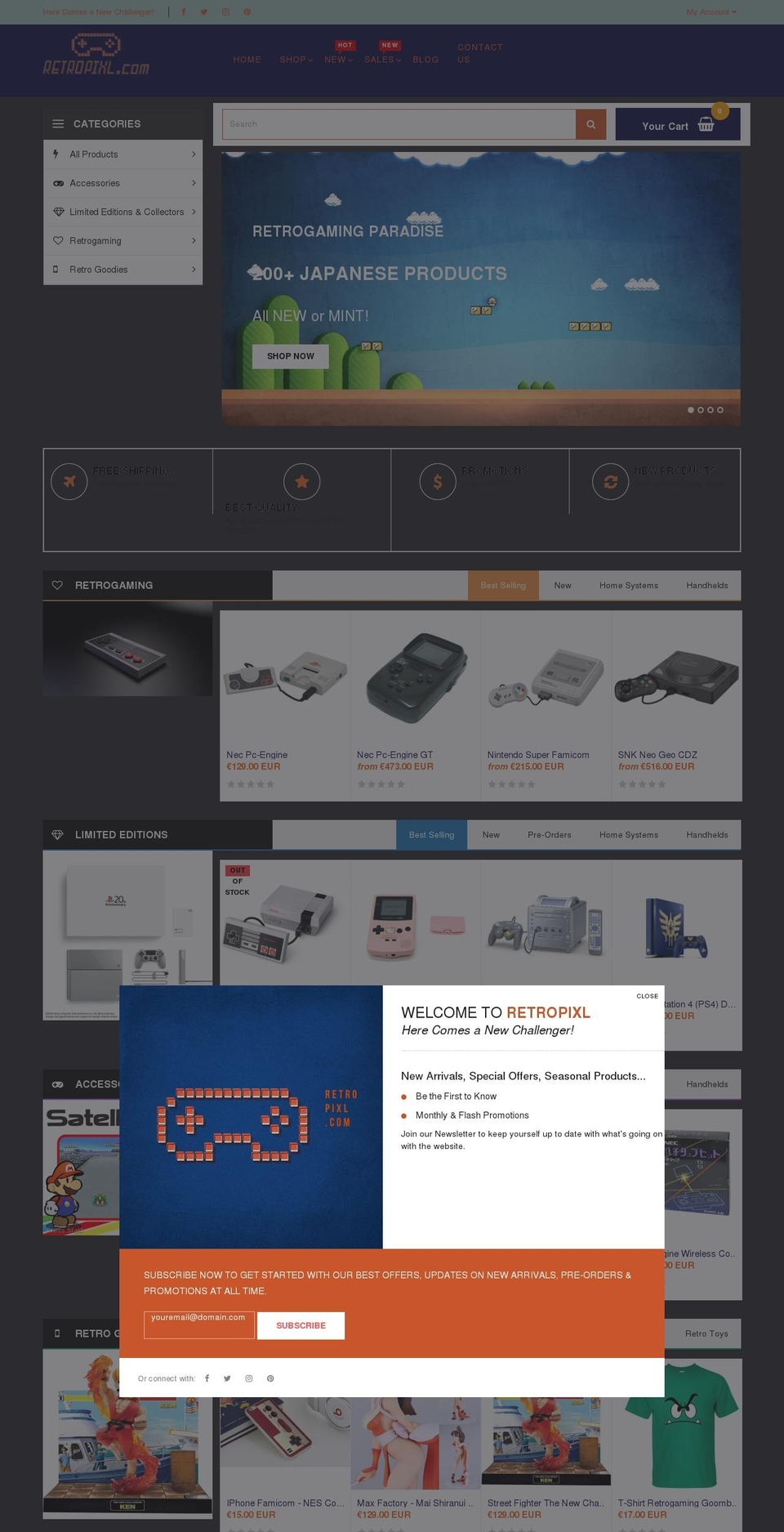 retropixl.com shopify website screenshot