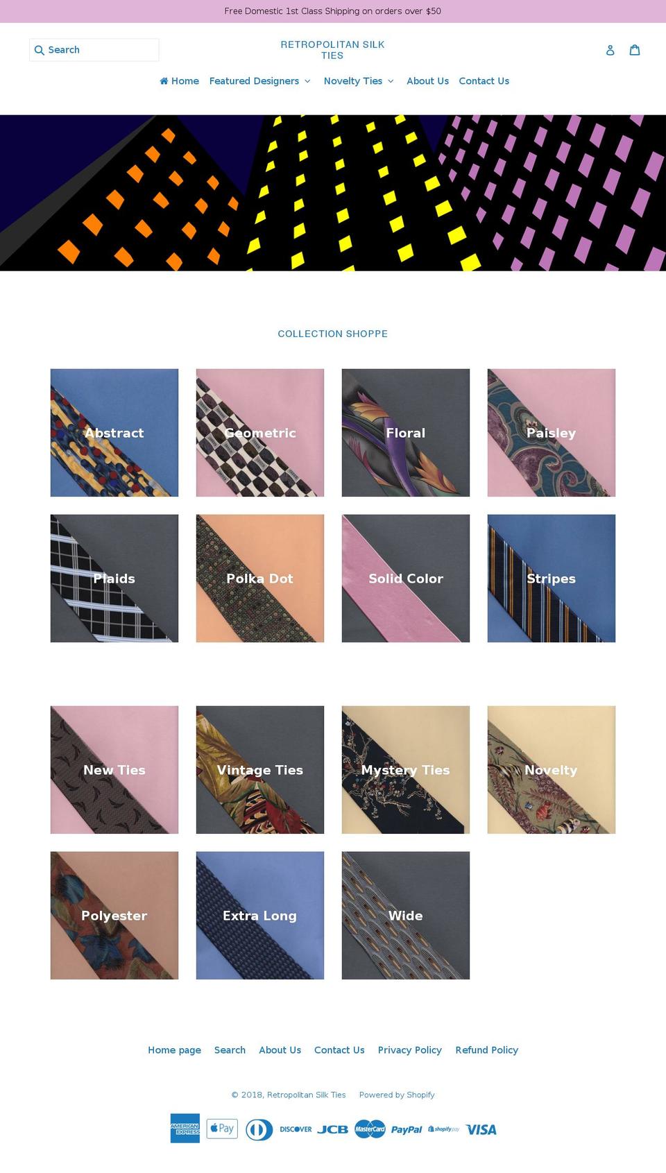 retropolitansilkties.com — Shopify storefront screenshot
