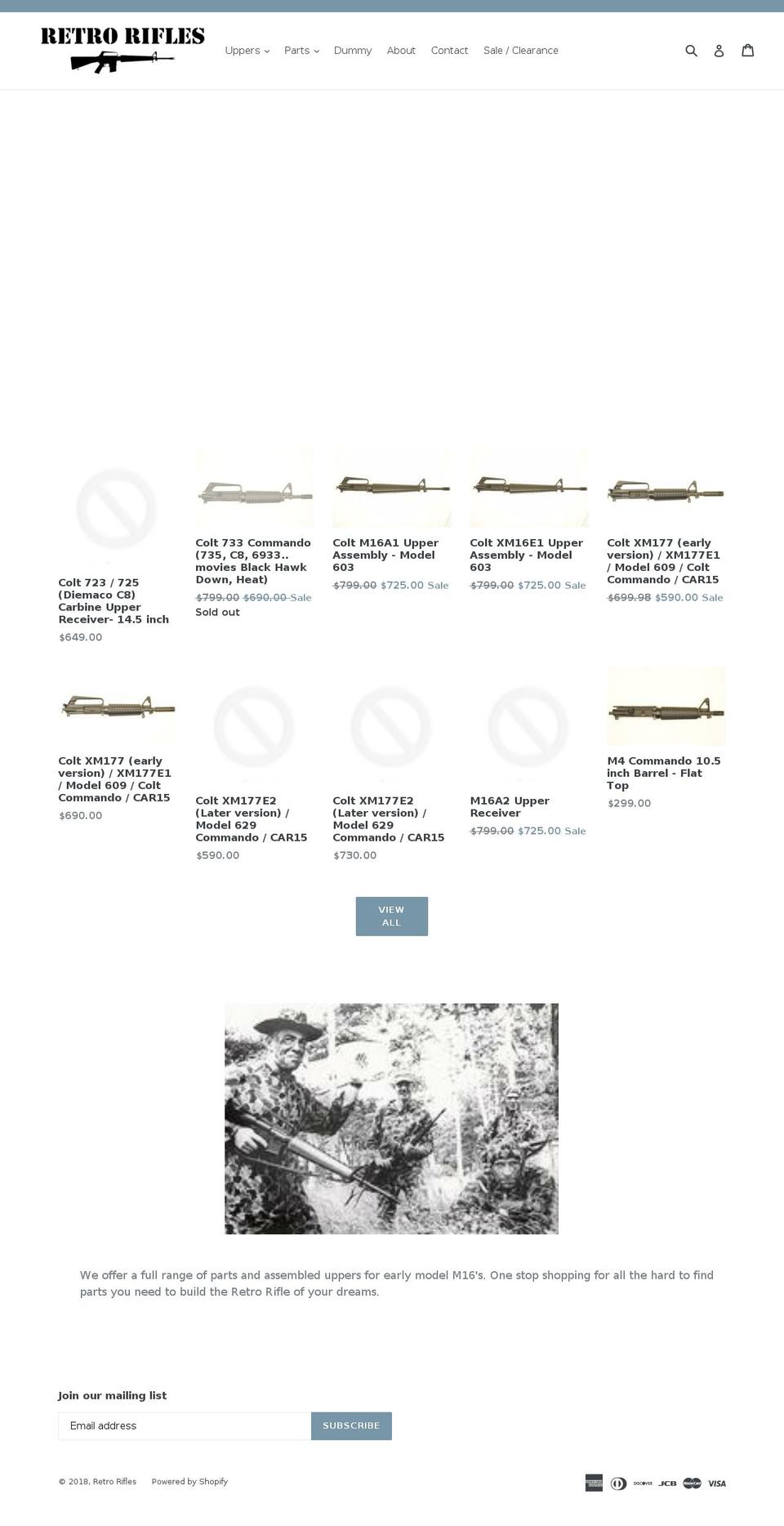 retrorifles.com — Shopify storefront screenshot