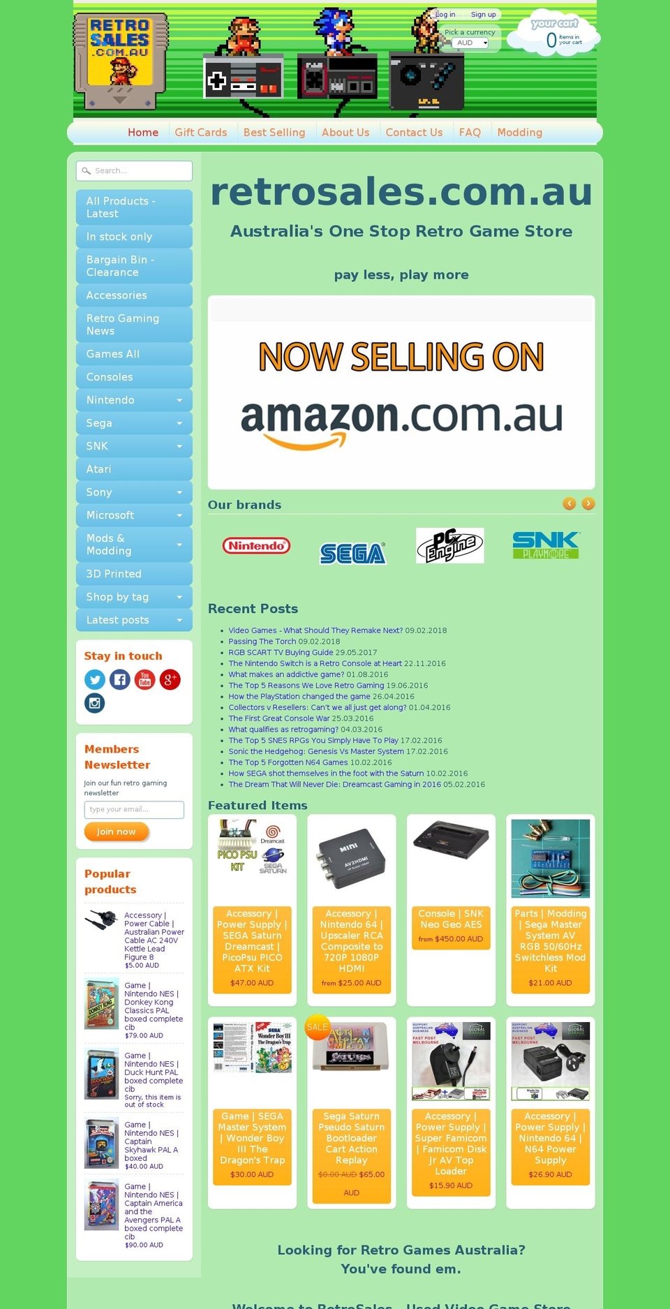 retrosales.com.au shopify website screenshot