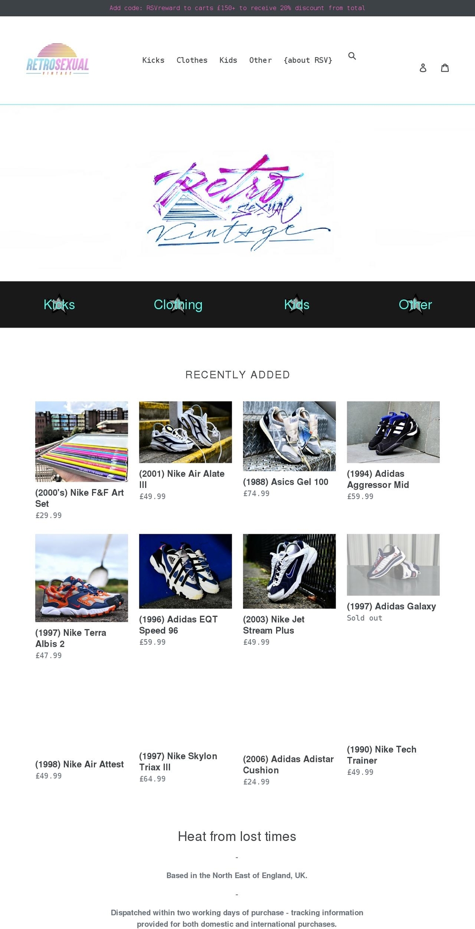 retrosexualvintage.com shopify website screenshot