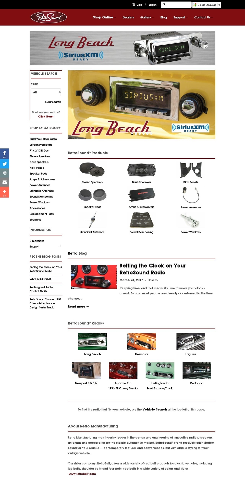 Retro Manufacturing + AJAX Filters Shopify theme site example retrosound.com