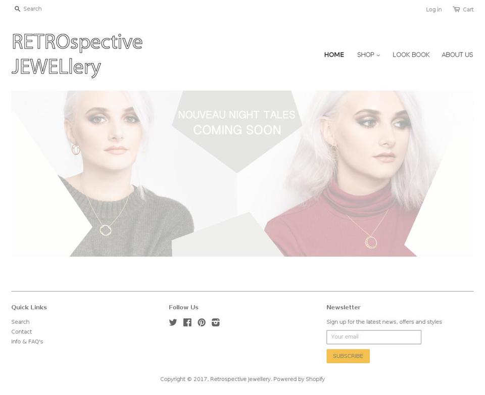 retrospectivejewellery.com shopify website screenshot