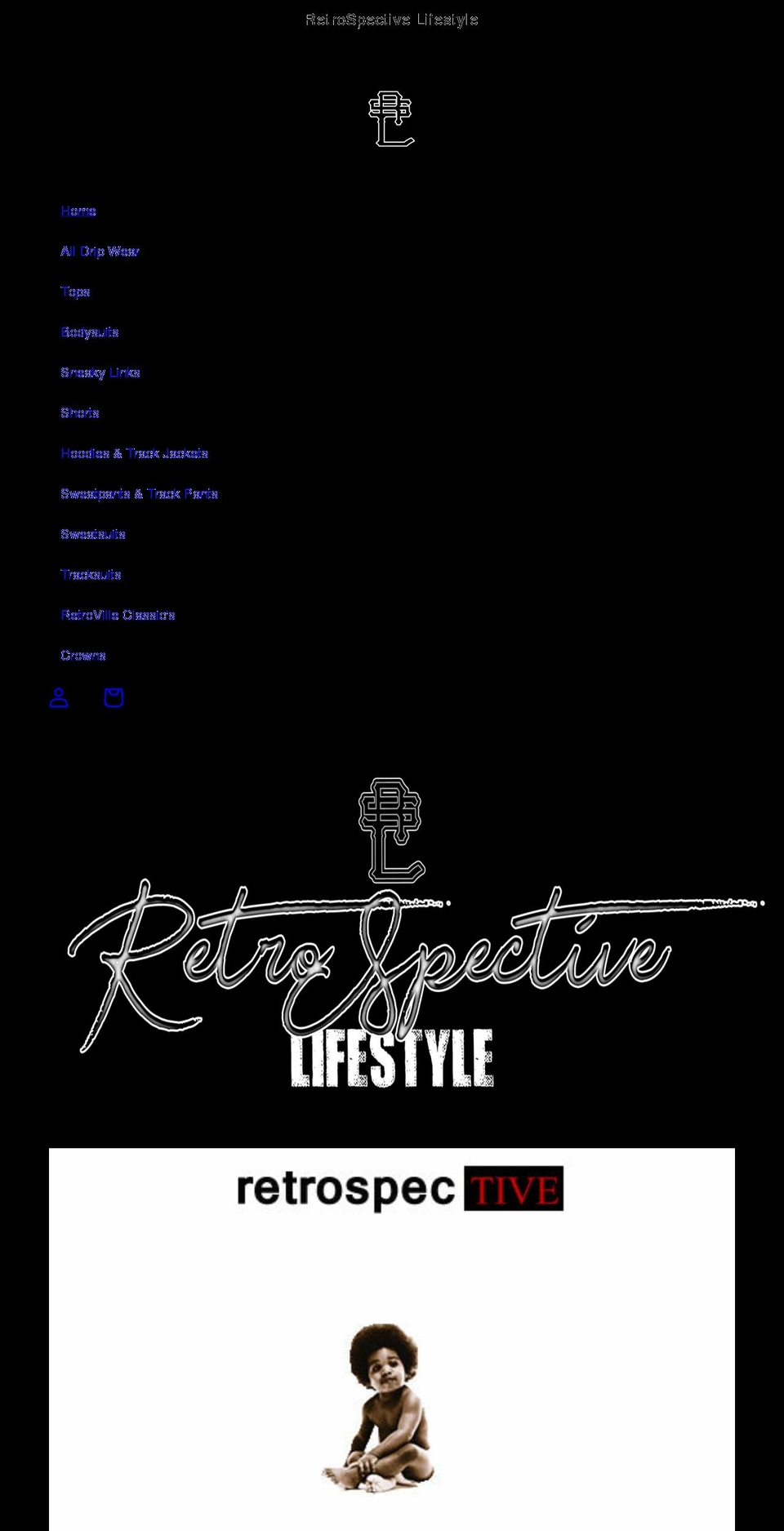 retrospectivelifestyle.com shopify website screenshot