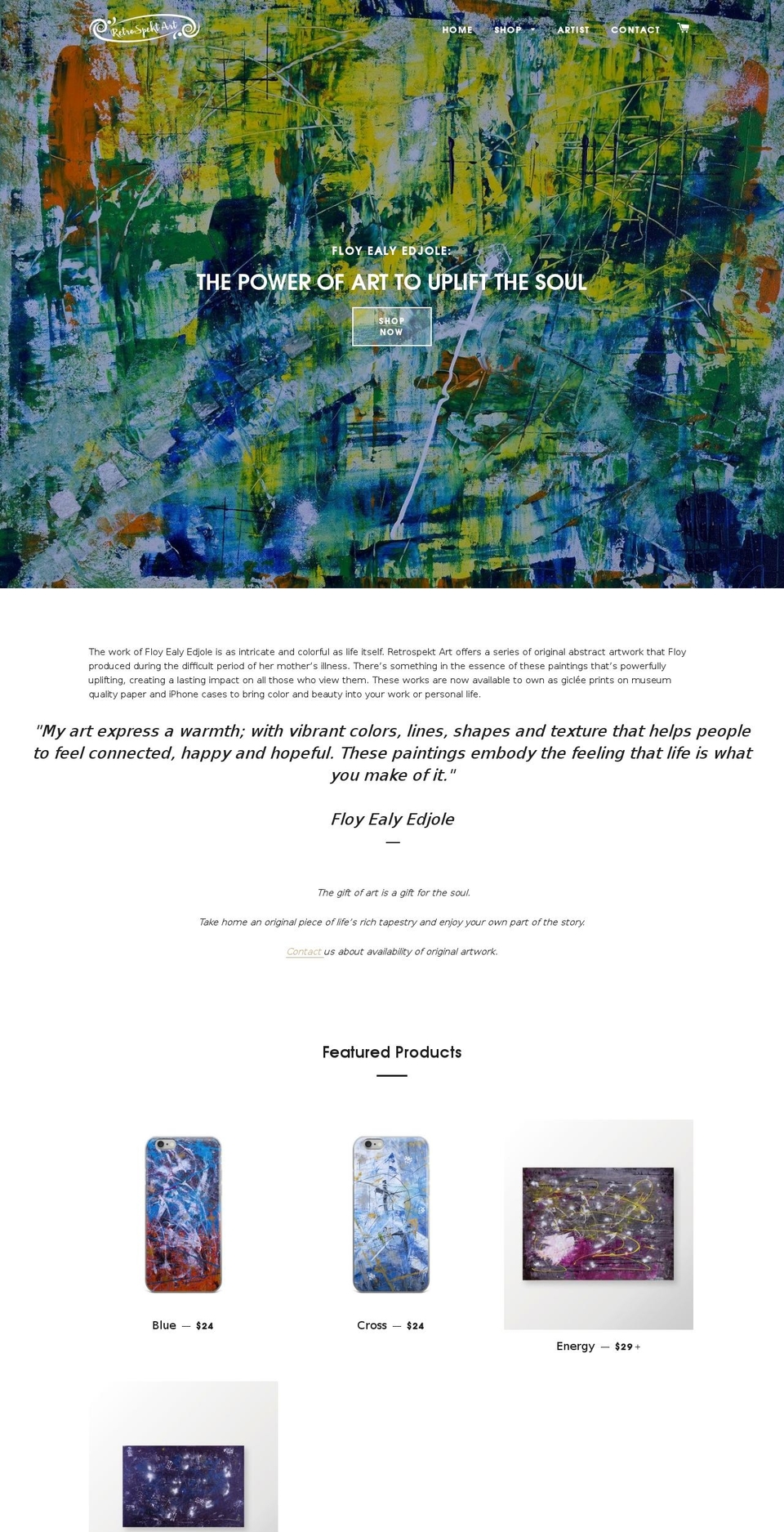 retrospektart.com — Shopify storefront screenshot