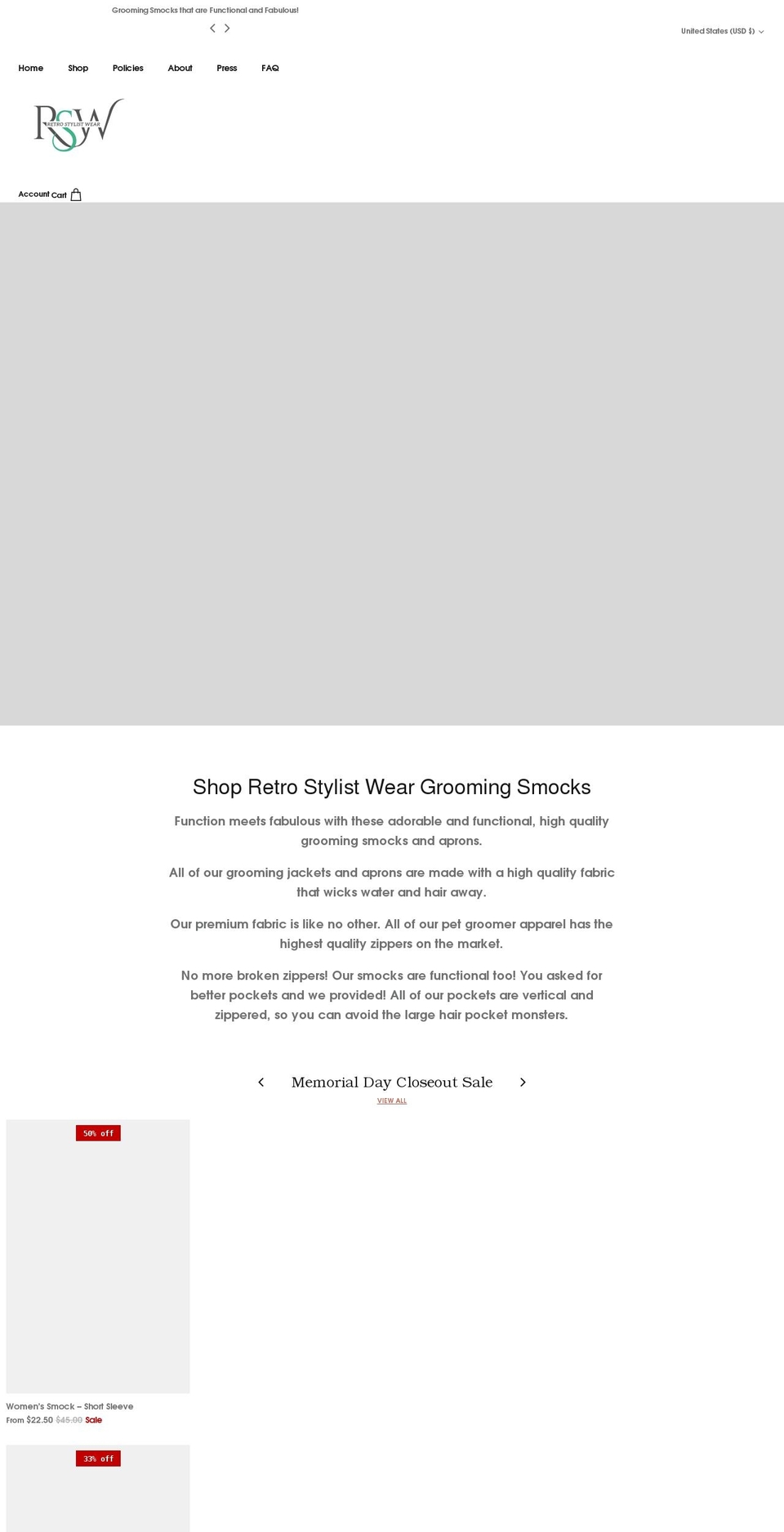 retrostylistwear.com shopify website screenshot