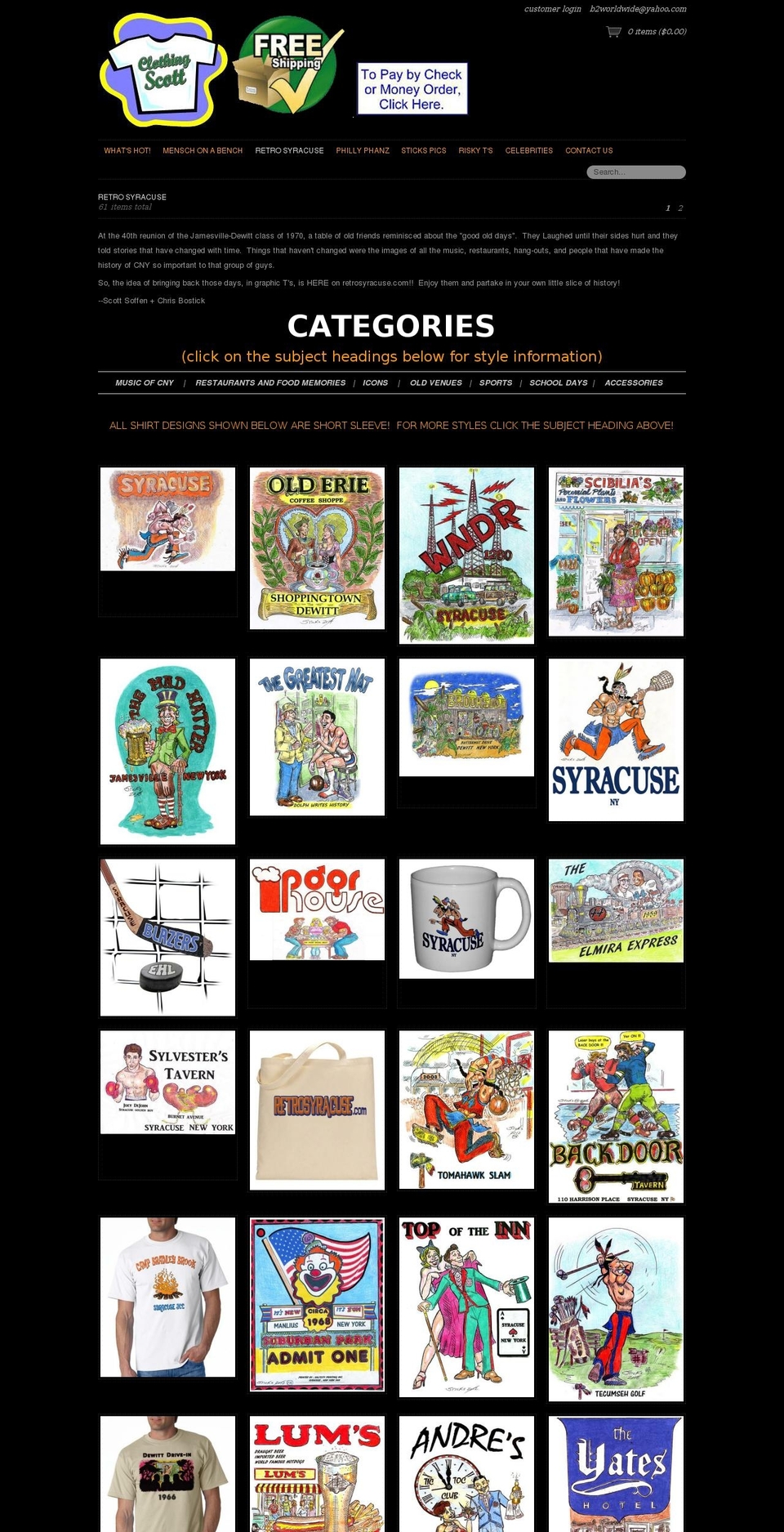 retrosyracuse.com shopify website screenshot