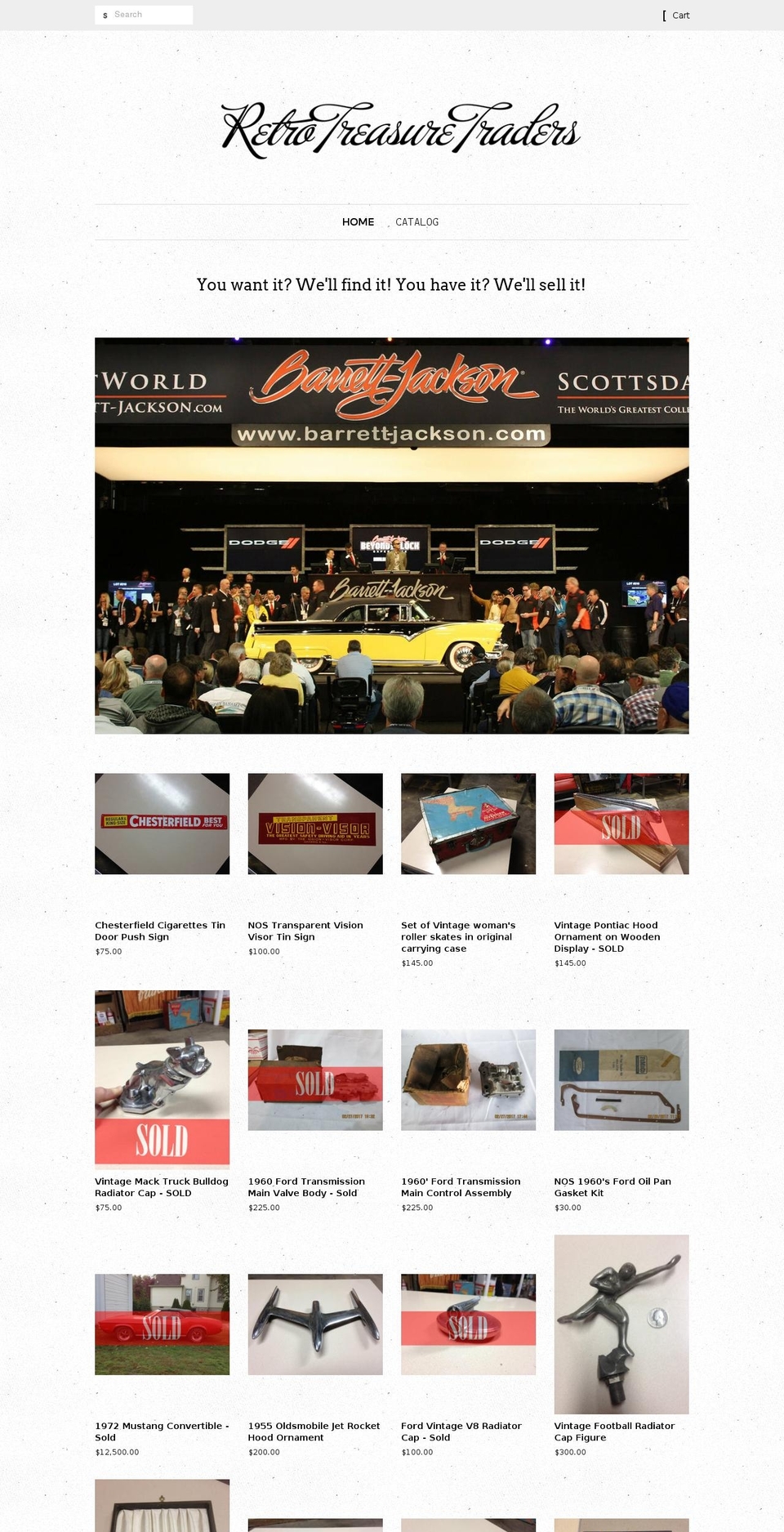 retrotreasuretraders.com — Shopify storefront screenshot