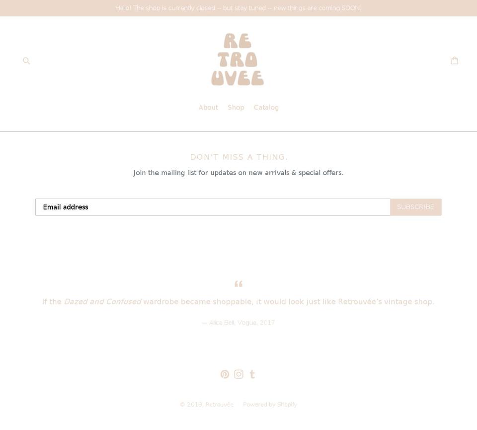 retrouveeshop.com — Shopify storefront screenshot