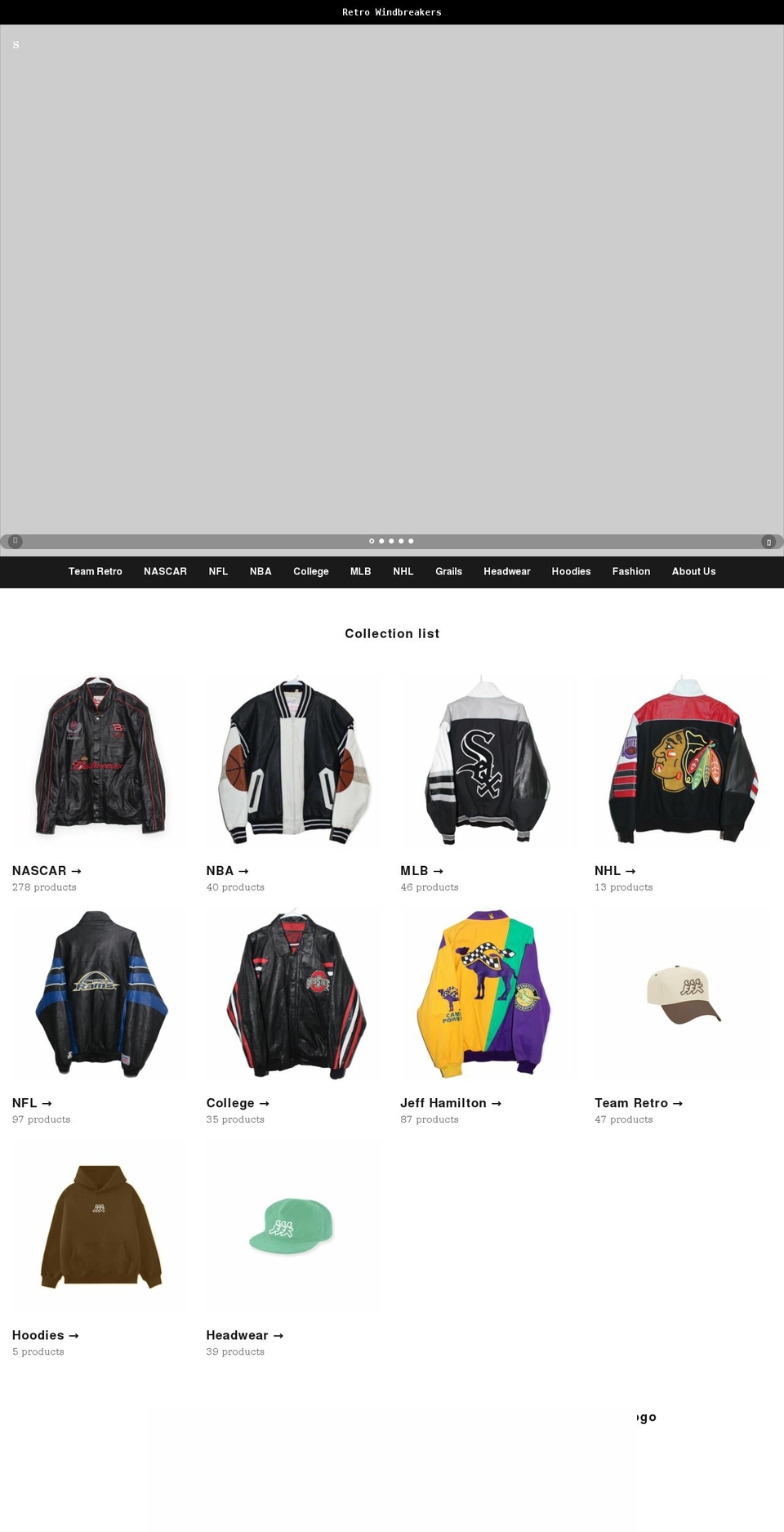 retrowindbreakers.com shopify website screenshot