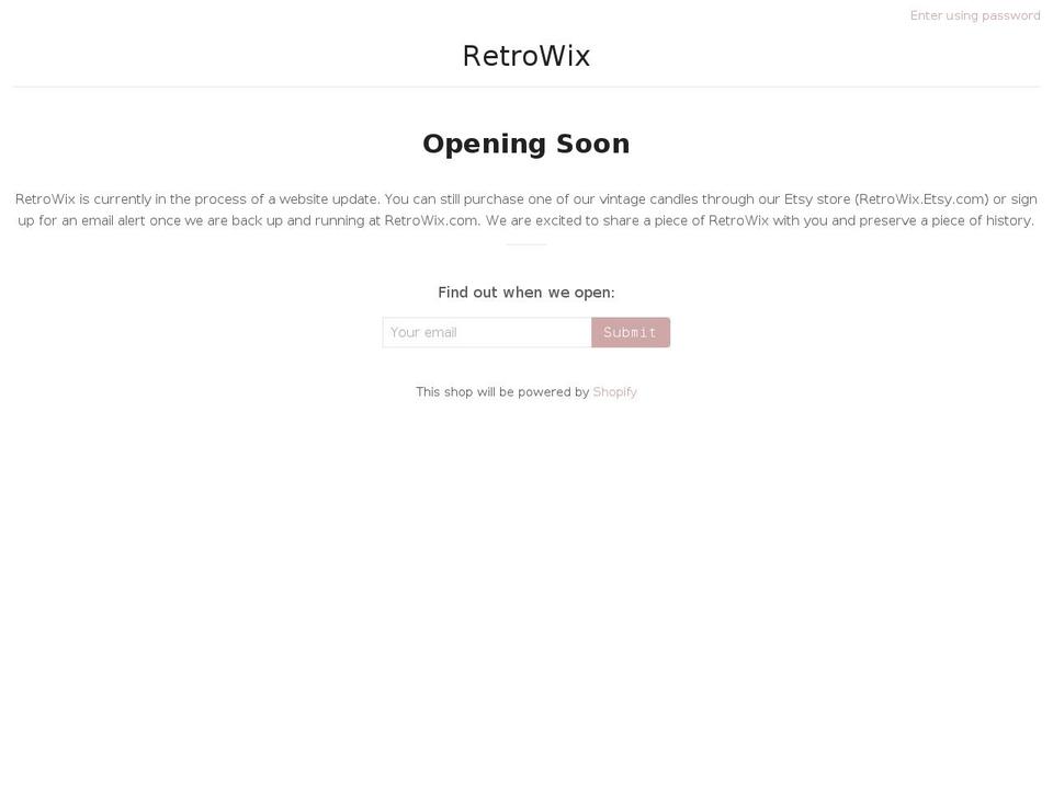 retrowix.com — Shopify storefront screenshot