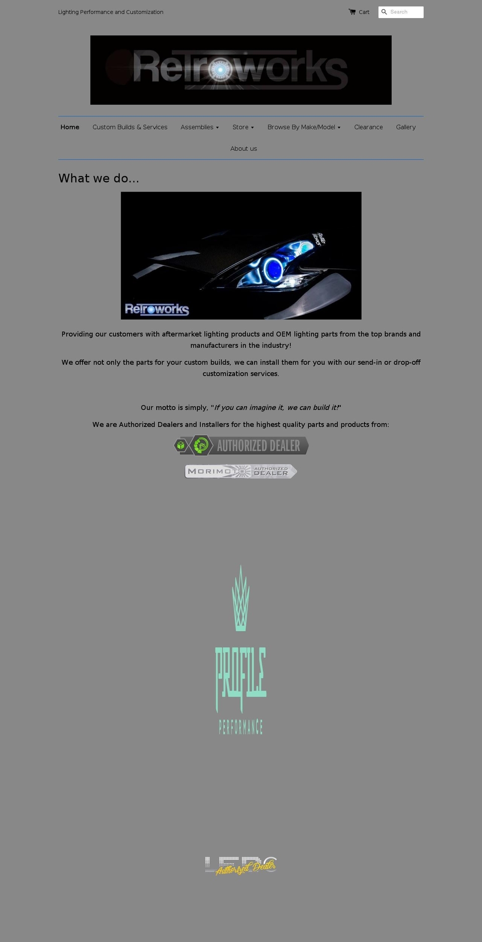 retroworkslighting.com — Shopify storefront screenshot